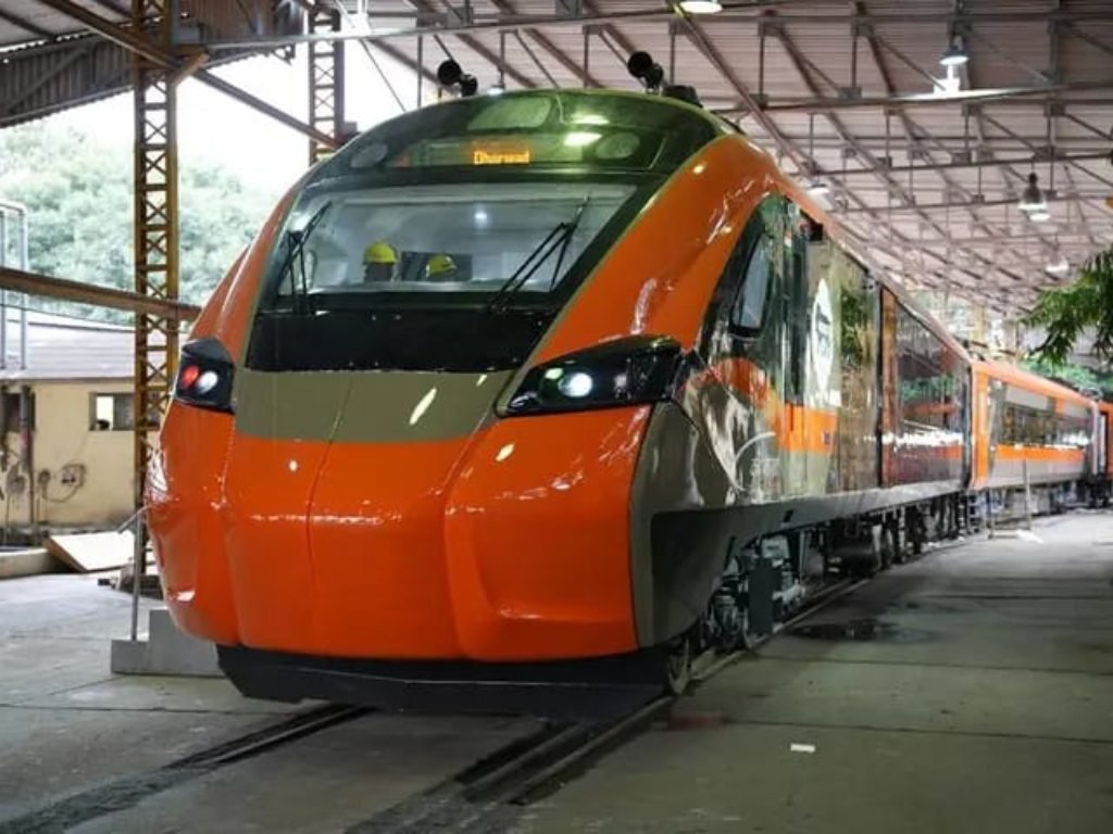 Vande Bharat sleeper trainset prototype at the BEML factory