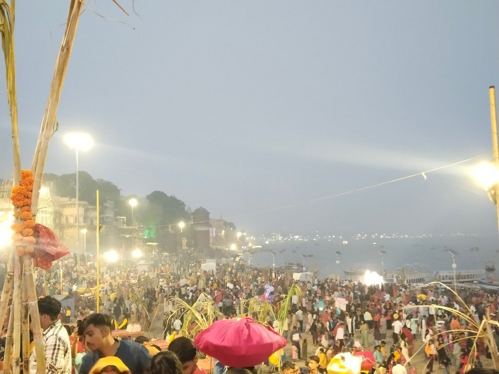 Chhath Puja at the ghats in Varanasi