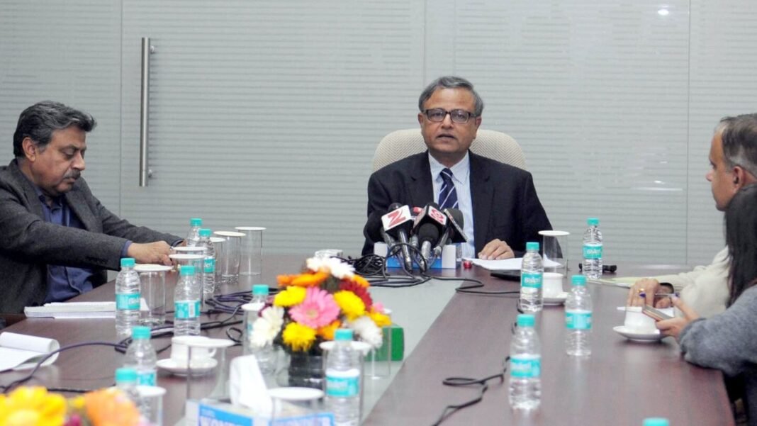 PFRDA press conference on the National Pension System in New Delhi