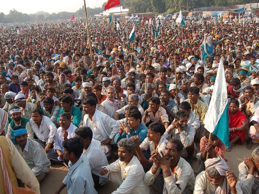 A large gathering at Ramlila Maidan in Delhi